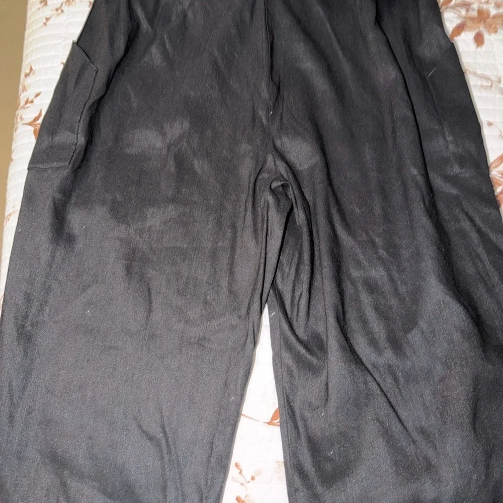 Calvin Klein Charcoal Tie-Waist Trousers - Picture 4 of 4